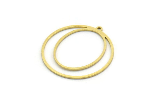 Brass Geometric Charm, 12 Raw Brass Round Charms With 1 Loop, Findings (30x28x0.80mm) SMP0101 A3009