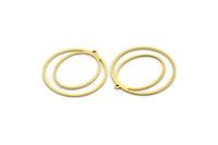 Brass Geometric Charm, 12 Raw Brass Round Charms With 1 Loop, Findings (30x28x0.80mm) SMP0101 A3009
