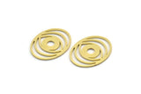 Brass Oval Charm, 12 Raw Brass Eye Charms, Findings (22x17x0.80mm) SMP0102