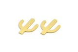 Brass Cactus Blank, 24 Raw Brass Cactus Blanks, Findings (18x14x0.60mm) SMP0104