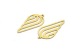 Brass Drop Charm, 24 Raw Brass Wing Shaped Charms With 1 Loop, Findings (27x13x0.60mm) SMP0105