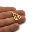 Brass Cream Charm, 12 Raw Brass Cone Shaped Charms With 1 Loop, Findings (27x18.5x0.60mm) SMP0106