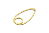 Brass Drop Charm, 24 Raw Brass Drop Shaped Charms With 1 Hole, Earrings, Findings (30x16x0.80mm) SMP0107