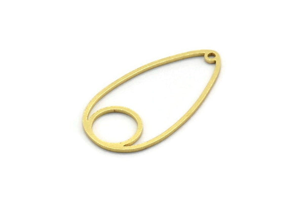 Brass Drop Charm, 24 Raw Brass Drop Shaped Charms With 1 Hole, Earrings, Findings (30x16x0.80mm) SMP0107