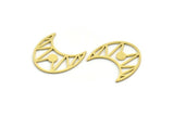 Brass Moon Charm, 12 Raw Brass Crescent Moon Charms, Findings (21x13x0.80mm) SMP0109
