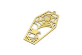 Brass Spider Charm, 8 Raw Brass Spider Web Charms With 1 Loop, Charm Pendants (38x19x0.60mm) SMP0110