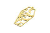 Brass Bat Charm, 6 Raw Brass Flying Bat Charms With 1 Loop, Charm Pendants (38x19x0.60mm) SMP0111