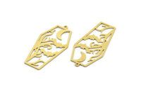 Brass Bat Charm, 6 Raw Brass Flying Bat Charms With 1 Loop, Charm Pendants (38x19x0.60mm) SMP0111