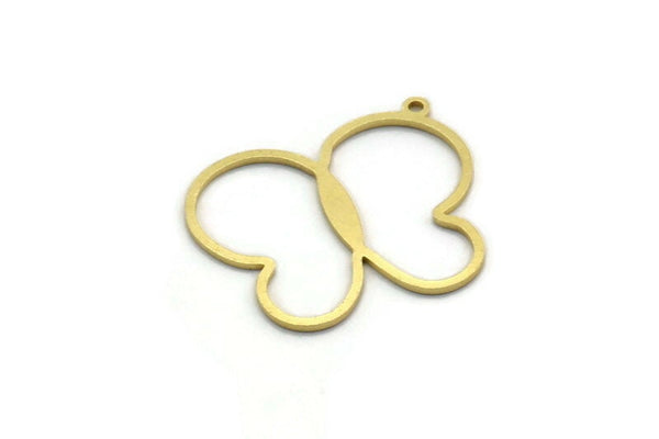 Brass Butterfly Charm, 24 Raw Brass Butterfly Charms With 1 Loop, Earring Findings (30x23x0.80mm) SMP0112