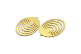 Brass Oval Charm, 6 Raw Brass Oval Charms With 1 Loop, Earring Charms (29x21x0.60mm) SMP0115
