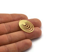 Brass Oval Charm, 6 Raw Brass Oval Charms With 1 Loop, Earring Charms (29x21x0.60mm) SMP0115
