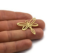 Brass Dragonfly Charm, 8 Raw Brass Dragonfly Charms With 1 Loop (30x33x0.60mm) SMP0119