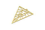 Brass Triangle Charm, 8 Raw Brass Triangle Shaped Charms With 1 Loop (42x31x0.60mm) SMP0121