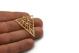 Brass Triangle Charm, 8 Raw Brass Triangle Shaped Charms With 1 Loop (42x31x0.60mm) SMP0121