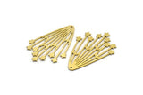 Brass Fringed Charm, 4 Raw Brass Fringe Shaped Charms With 1 Hole (43x30x0.80mm) SMP0123