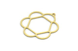Brass Flower Charm, 12 Raw Brass Flower Charms With 1 Loop, Charm Pendants, Findings (28x24.5x0.60mm) SMP0125
