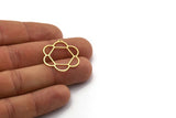 Brass Flower Charm, 12 Raw Brass Flower Charms With 1 Loop, Charm Pendants, Findings (28x24.5x0.60mm) SMP0125