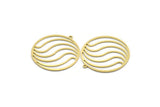 Brass Geometric Charm, 10 Raw Brass Round Charms With 1 Loop, Findings (32.5x30x0.60mm) SMP0126