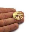 Brass Geometric Charm, 4 Raw Brass Round Charms With 1 Loop, Findings (29x27.5x0.60mm) SMP0128 A3889