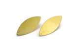 Cambered Marquise Earring, 8 Raw Brass Marquise Flat Stud Earrings  (35x14mm) A0131