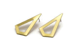 Brass Triangle Earring, 2 Raw Brass Triangle Stud Earrings (38x20x0.8mm) U148 A3577