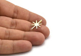 Brass Star Earring, 8 Raw Brass Star Shaped Stud Earrings (20x14x0.80mm) A6850
