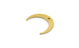 Brass Moon Charm, 12 Raw Brass Crescent Moon Charms With 1 Hole (16x3x0.80mm) A3257