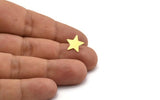 Brass Star Earring, 8 Raw Brass Star Shaped Stud Earrings (12x11x0.60mm) A6848