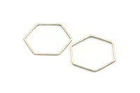 Gümüş Altıgen Charm, 25 Antik Gümüş Kaplama Pirinç Altıgen Şekilli Yüzük Charm (25x0,8 mm) BS 1177