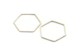Gümüş Altıgen Charm, 25 Antik Gümüş Kaplama Pirinç Altıgen Şekilli Yüzük Charm (25x0,8 mm) BS 1177