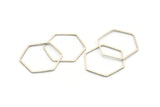 Gümüş Altıgen Charm, 25 Antik Gümüş Kaplama Pirinç Altıgen Şekilli Yüzük Charm (25x0,8 mm) BS 1177