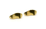 Brass Wavy Earring, 8 Raw Brass Wavy Stud Earrings With 1 Hole (21x10x0.80mm) D0582 A6852