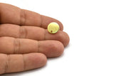 Brass Cabochon Earring, 8 Raw Brass Cabochon Stud Earrings (12x1.5mm) Y188 A6851