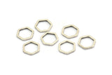 Gümüş Altıgen Charm, 24 Antik Gümüş Kaplama Pirinç Altıgen Yüzük Charm (10x1mm) BS 1220