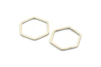Gümüş Altıgen Yüzük, 25 Antik Gümüş Kaplama Pirinç Altıgen Yüzük (18x1mm) BS 1224