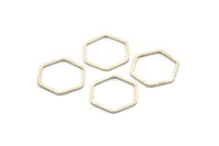 Gümüş Altıgen Yüzük, 25 Antik Gümüş Kaplama Pirinç Altıgen Yüzük (18x1mm) BS 1224