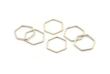 Gümüş Altıgen Yüzük, 25 Antik Gümüş Kaplama Pirinç Altıgen Yüzük (18x1mm) BS 1224