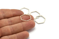 Gümüş Altıgen Yüzük, 25 Antik Gümüş Kaplama Pirinç Altıgen Yüzük (18x1mm) BS 1224