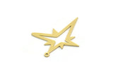 Brass Pole Star Charm, 12 Raw Brass, Brass Charms, Brass Pole Star Charms With 1 Loop (28x23x0.60mm) SMP0152