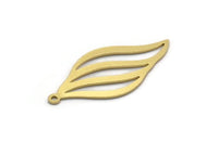 Brass Shell Charm, 10 Raw Brass Sea Shell Shaped Charms With 1 Loop, Earring Findings (28x13x0.60mm) SMP0155
