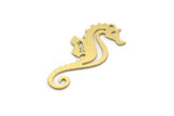 Brass Sea Horse Charm, 8 Raw Brass Sea Horse Shaped Charms With 1 Loop (32x14x0.60mm) SMP0156 Y161