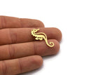 Brass Sea Horse Charm, 8 Raw Brass Sea Horse Shaped Charms With 1 Loop (32x14x0.60mm) SMP0156 Y161