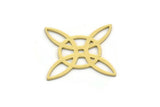 Brass Ethnic Charm, 10 Raw Brass Ethnic Motif Shaped Charms, Earring Charms (27x19x0.60mm) SMP0157