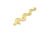 Brass Snake Charm, 8 Raw Brass Medical Snake Symbol Shaped Charms With 1 Loop, Pendants, Findings (43x11x0.60mm) SMP0159