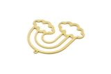 Brass Rainbow Charm, 4 Raw Brass Cloudy Rainbow Shaped Charms With 1 Loop, Pendant Charms, Earring Findings (34x32x0.60mm) SMP0165