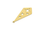 Brass Diamond Charm, 10 Raw Brass Diamond Shaped Charms With 1 Loop, Pendant Findings (31x13x0.60mm) SMP0170