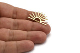 Brass Sun Earring, 8 Raw Brass Sun Stud Earrings (30x16x0.80mm) A3868