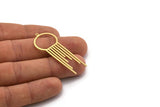 Brass Fringed Charm, 4 Raw Brass Fringe Shaped Charms With 1 Loop, Findings (49x20.5x0.80mm) SMP0173