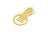 Brass Irregular Charm, 6 Raw Brass Irregular Shaped Charms With 1 Loop (34x19x0.60mm) SMP0175