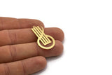 Brass Irregular Charm, 6 Raw Brass Irregular Shaped Charms With 1 Loop (34x19x0.60mm) SMP0175